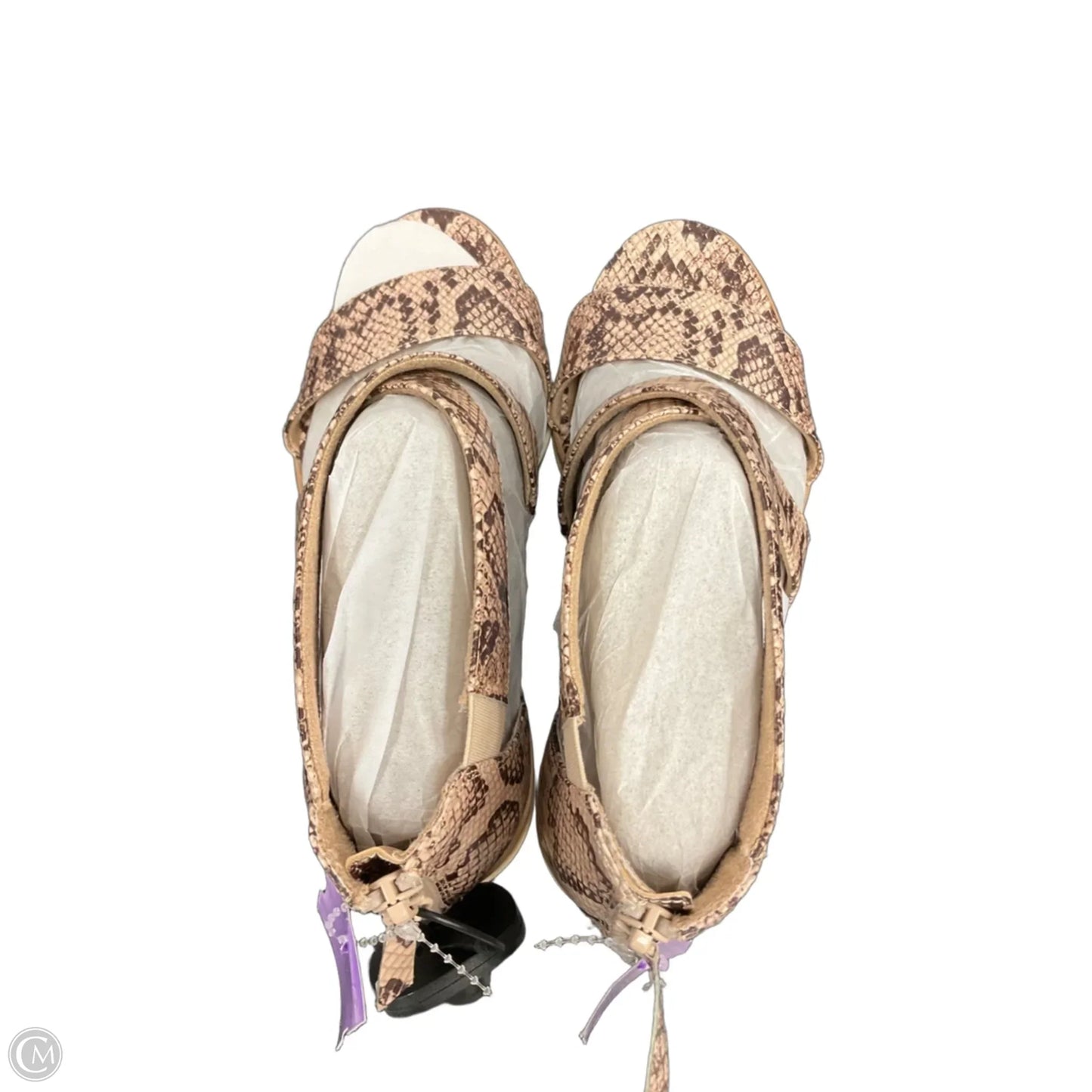 Sandals Heels Platform By Clothes Mentor In Animal Print, Size: 8