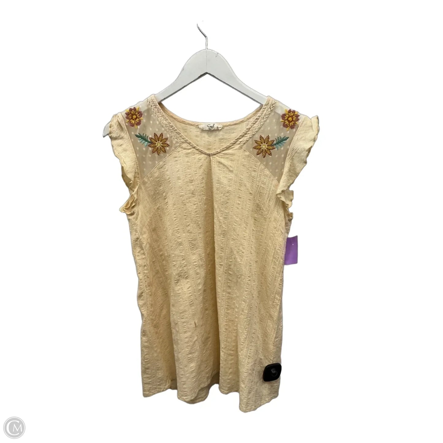 Top Sleeveless By Easel In Yellow, Size: S
