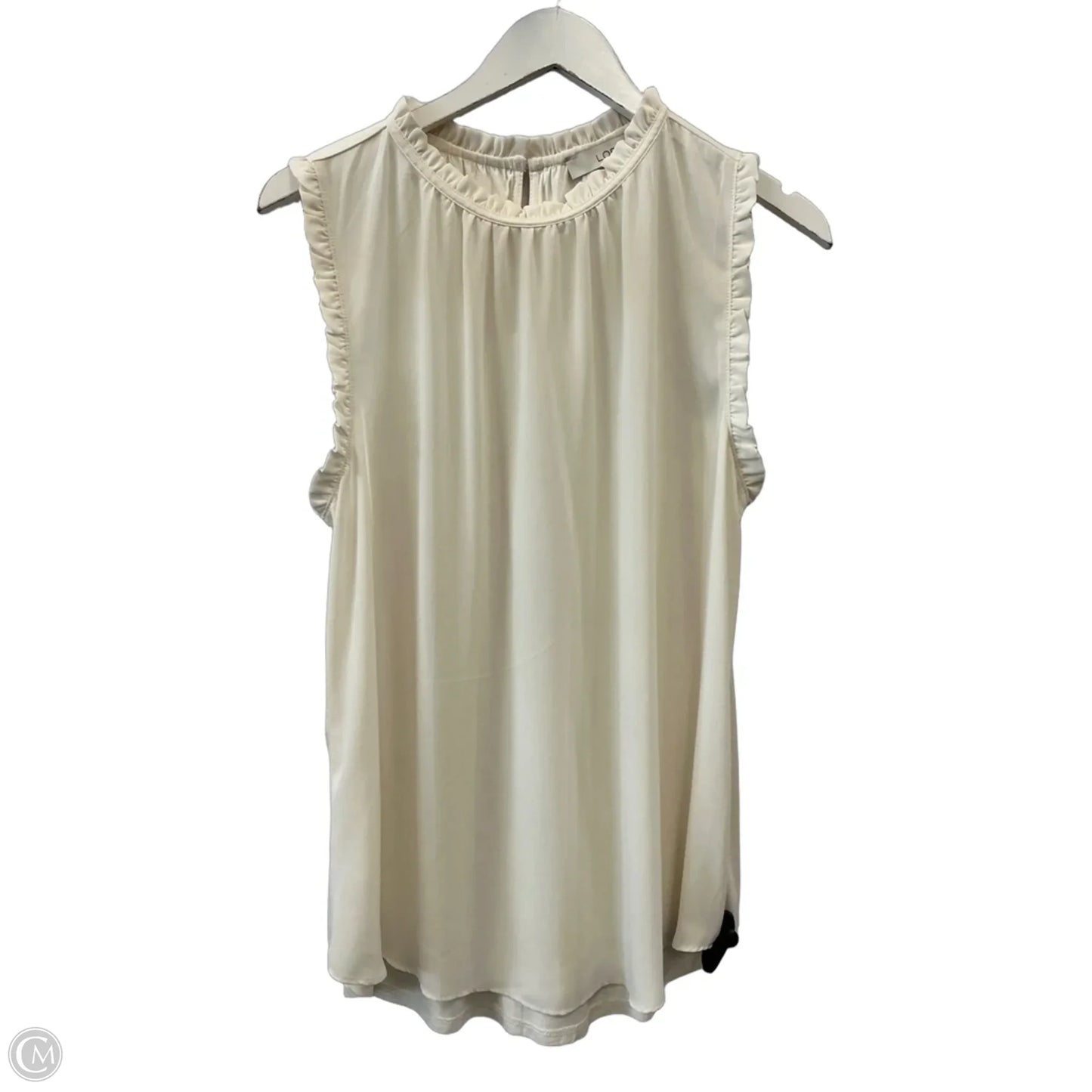 Top Sleeveless By Loft In White, Size: L