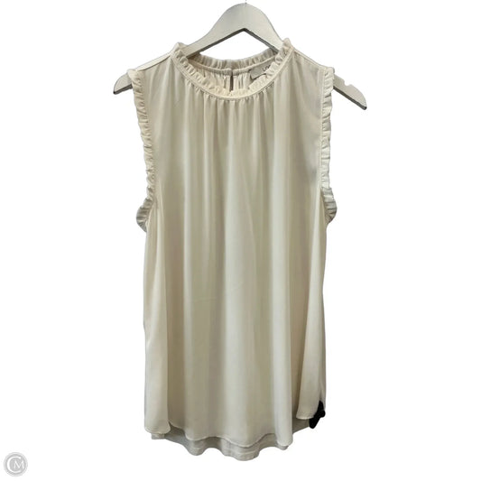 Top Sleeveless By Loft In White, Size: L