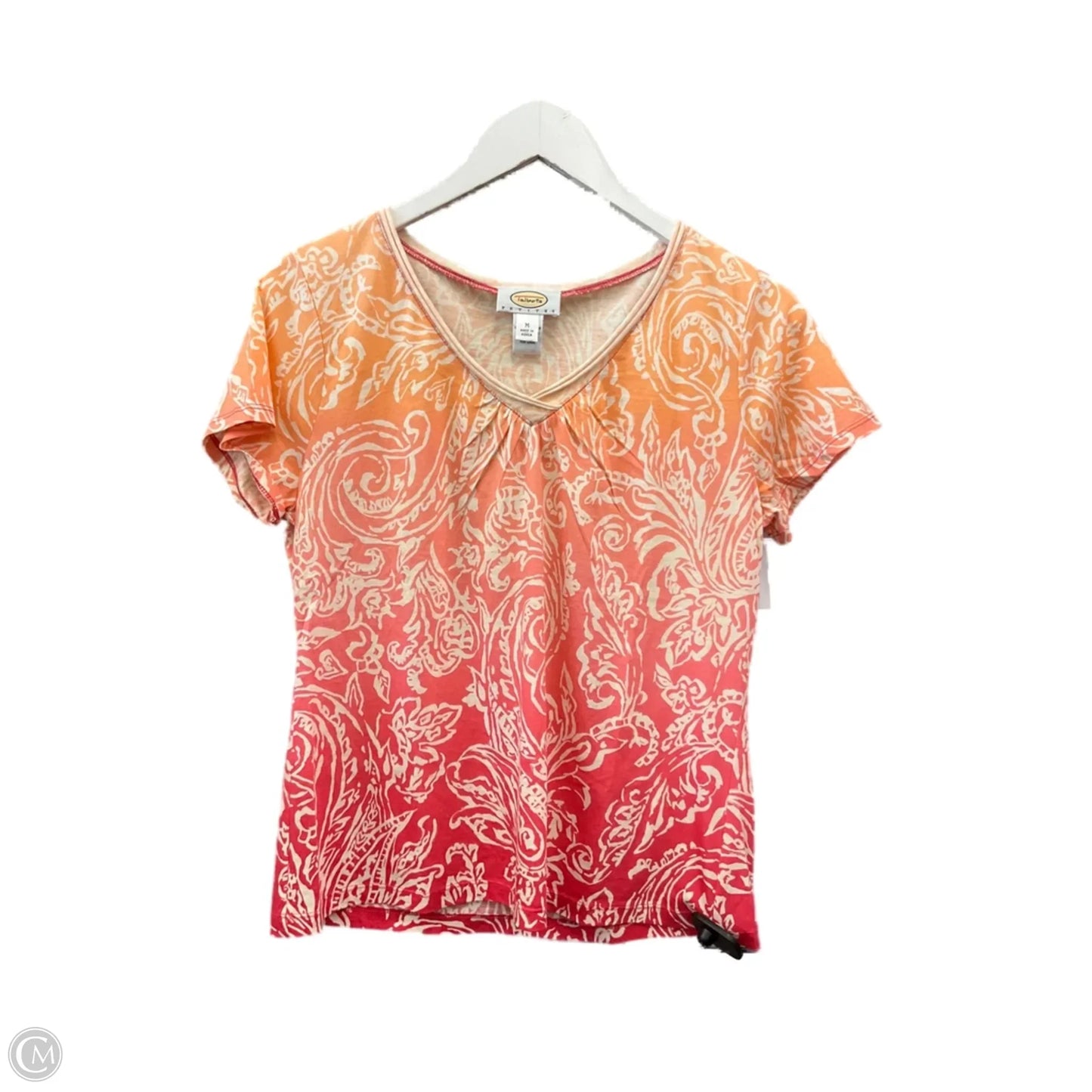 Top Short Sleeve By Talbots In Orange & Pink, Size: M
