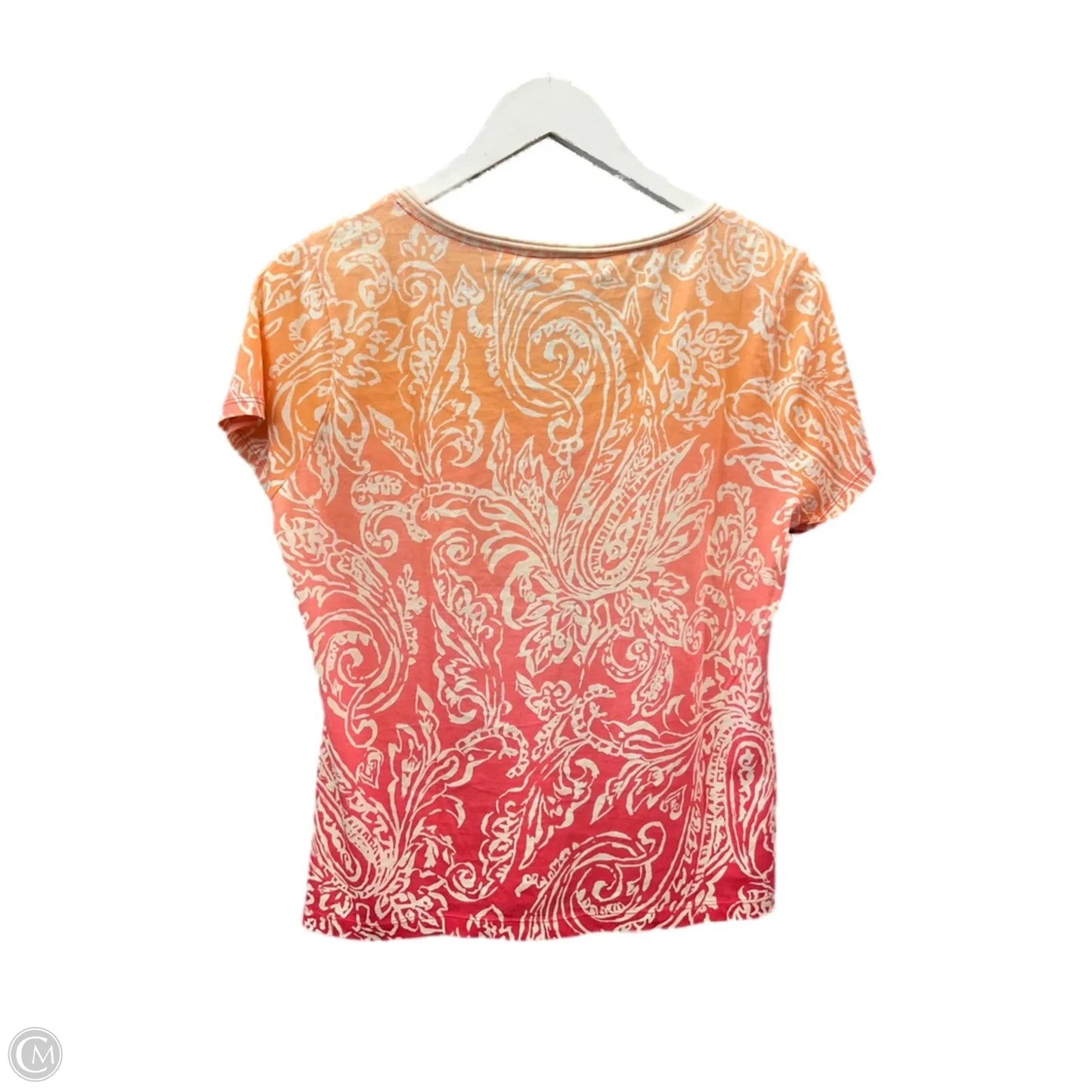 Top Short Sleeve By Talbots In Orange & Pink, Size: M