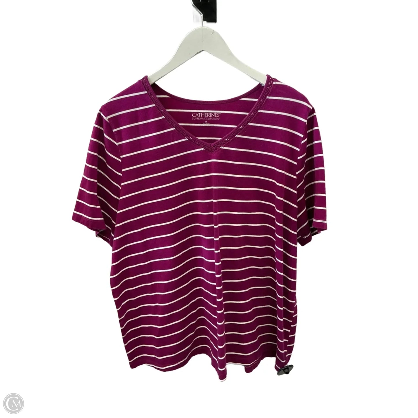 Top Short Sleeve By Catherines In Purple, Size: 1x