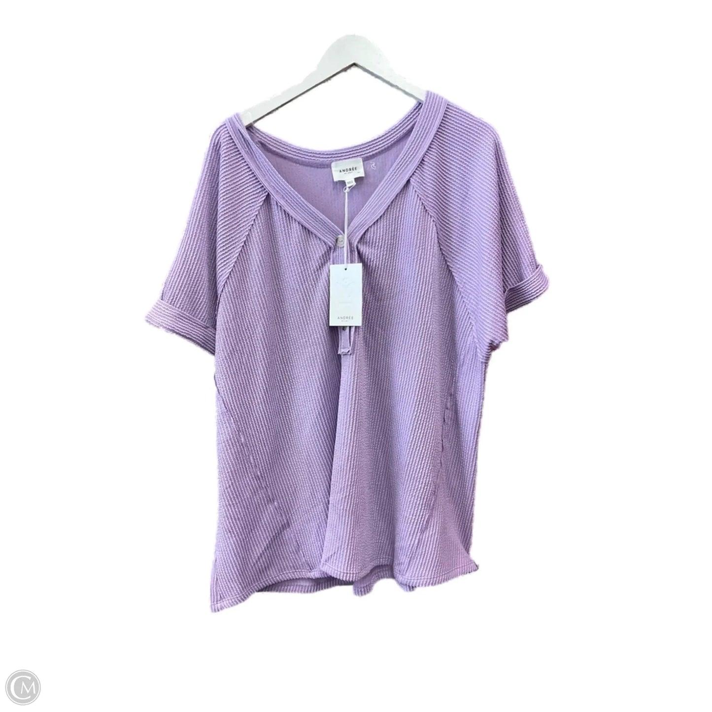 Top Short Sleeve By Andree By Unit In Purple, Size: 2x