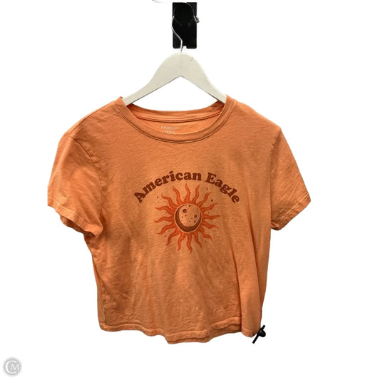 Top Short Sleeve By American Eagle In Orange, Size: M