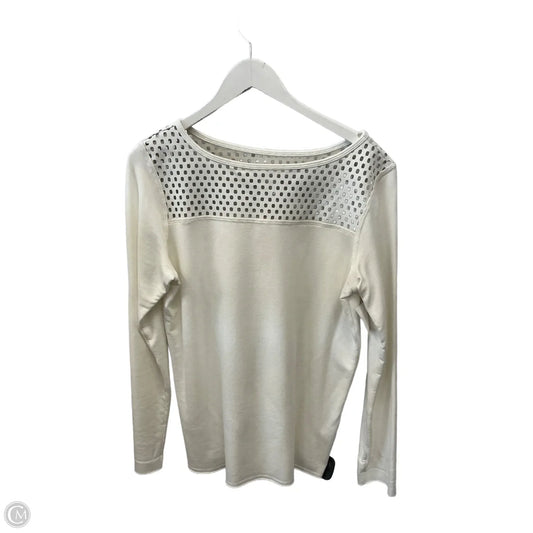Top Long Sleeve By Clothes Mentor In White, Size: L