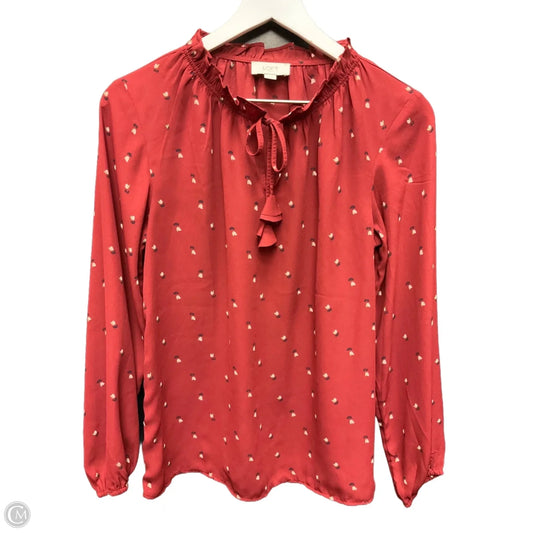 Top Long Sleeve By Loft In Red, Size: Xs