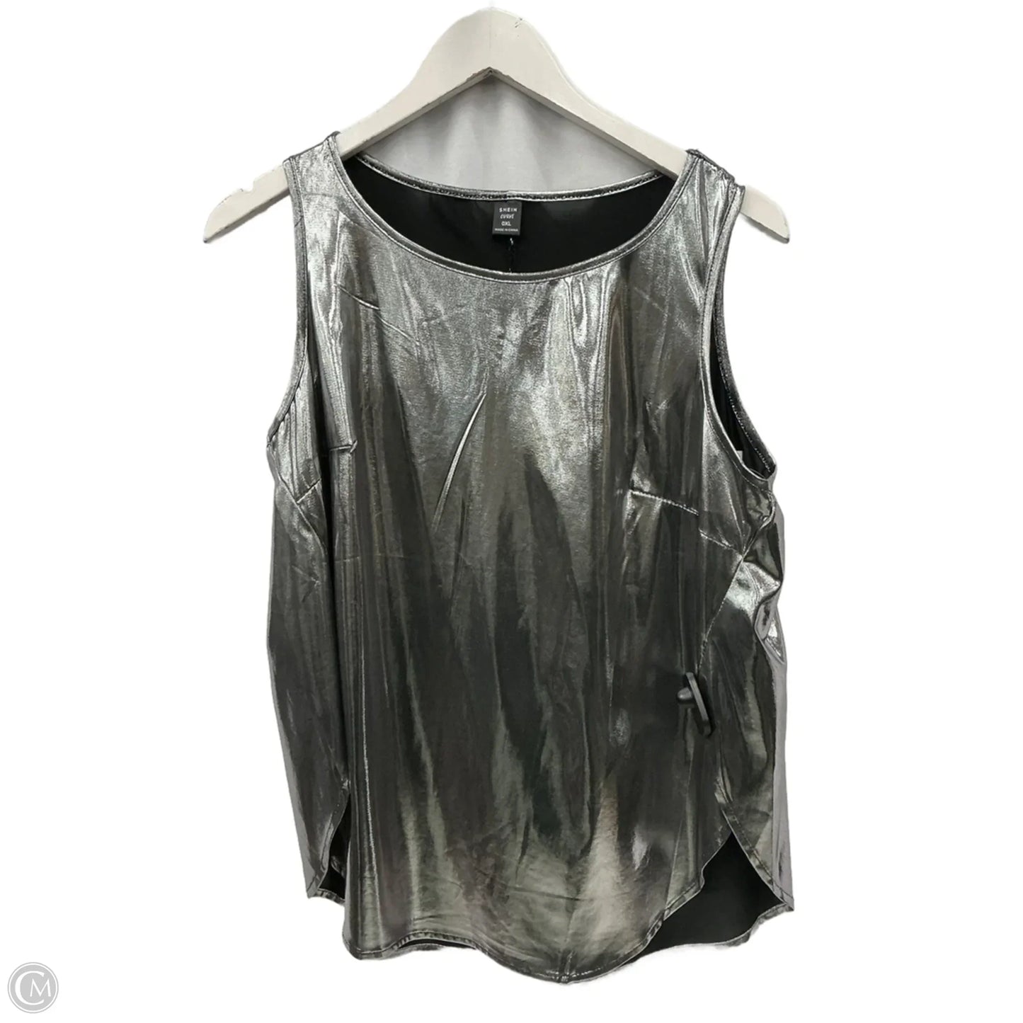 Top Sleeveless By Shein In Silver, Size: Xl