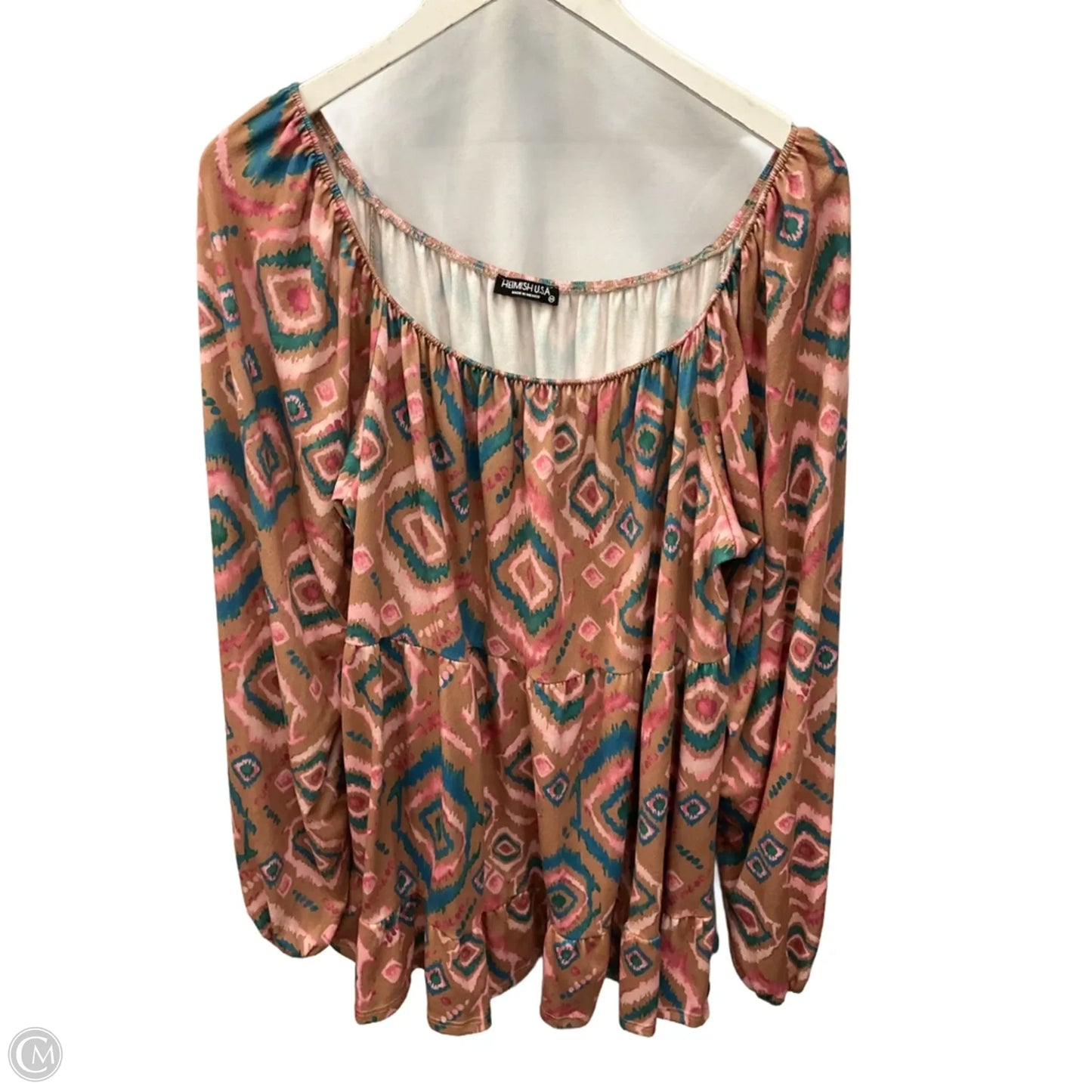 Top Long Sleeve Basic By Heimish Usa In Tan, Size: 3x