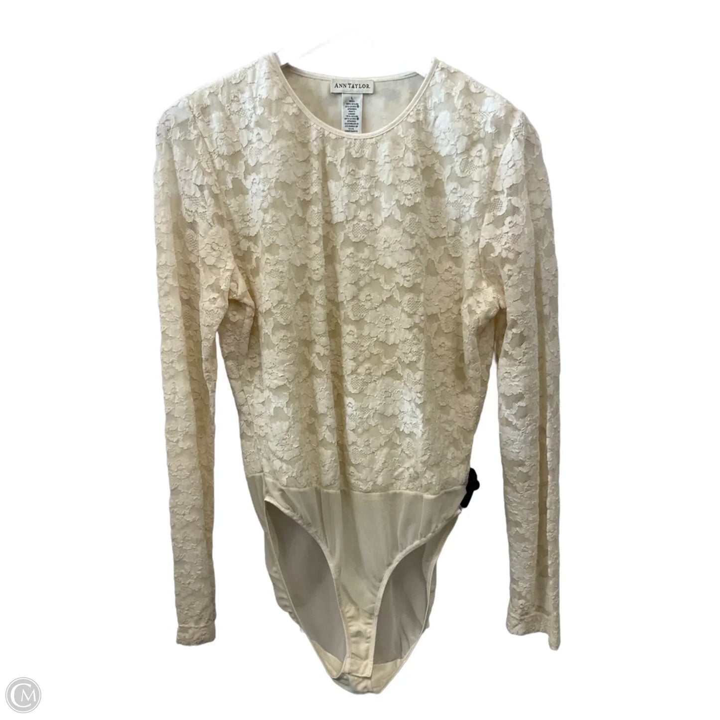 Top Long Sleeve By Ann Taylor In Cream, Size: L