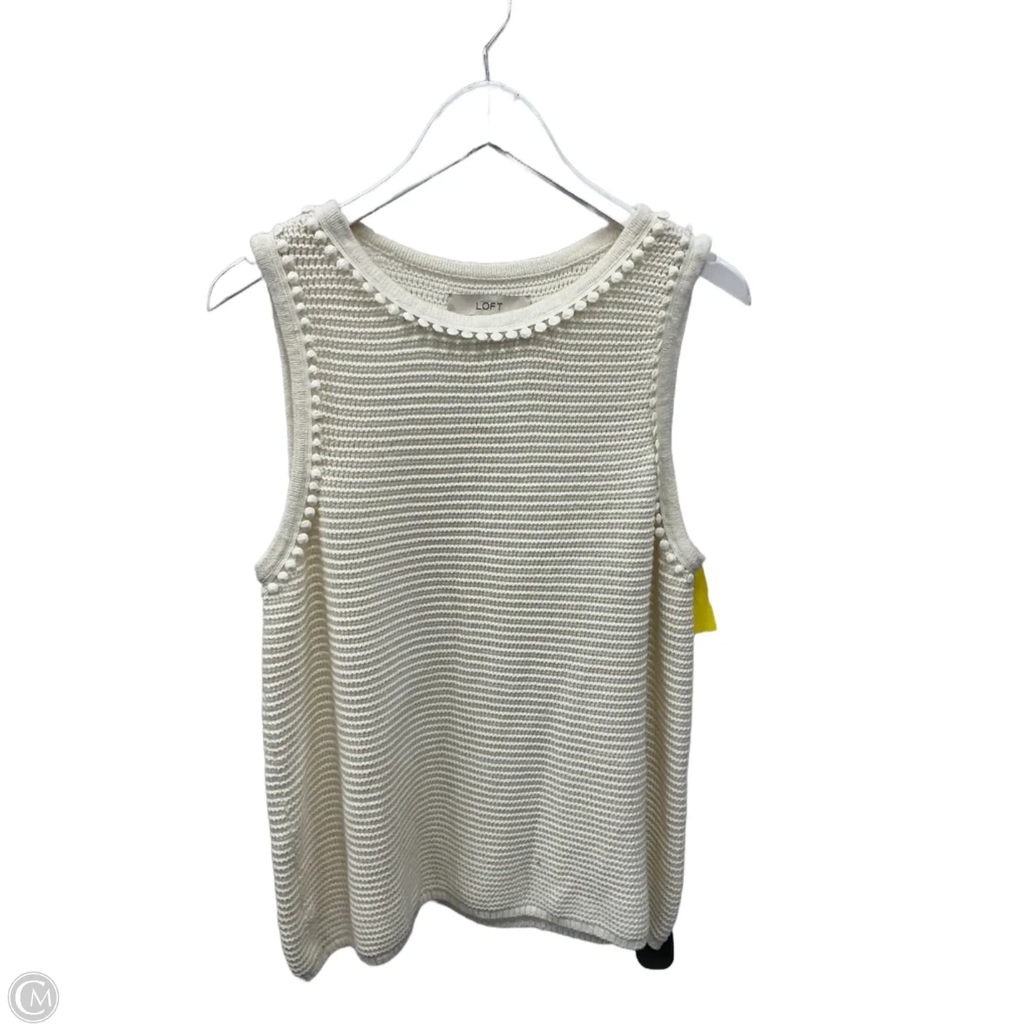Top Sleeveless By Loft In Cream, Size: Xl