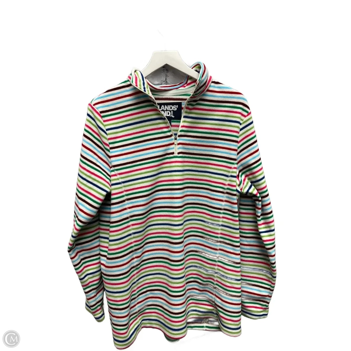 Athletic Fleece By Lands End In Striped Pattern, Size: L