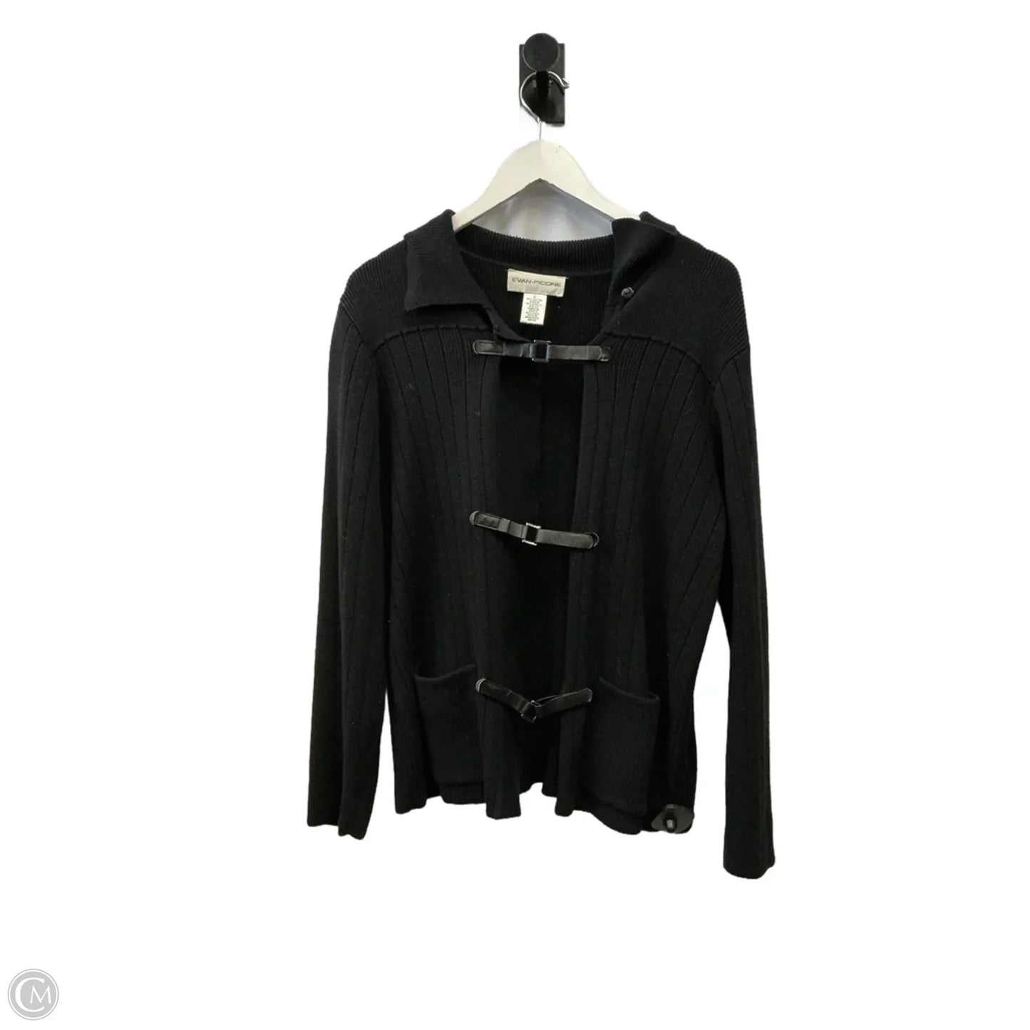 Sweater Cardigan By Evan-picone In Black, Size: L