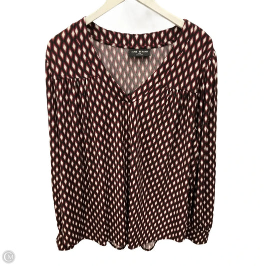 Top Long Sleeve By Lane Bryant In Black & Red, Size: 1x