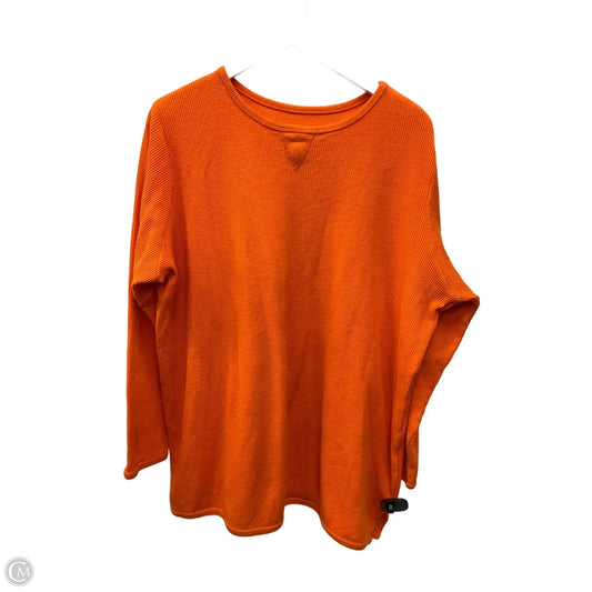 Top Long Sleeve Basic By Woman Within In Orange, Size: 1x