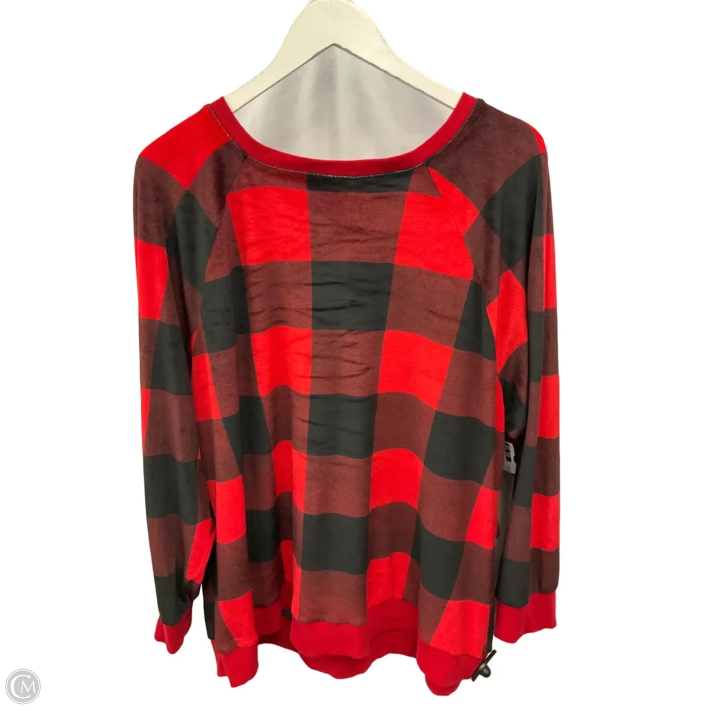 Top Long Sleeve By Secret Treasures In Checkered Pattern, Size: 3x