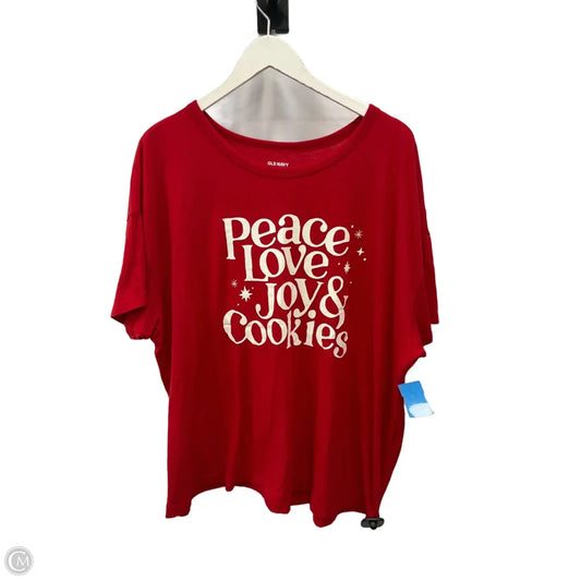 Top Short Sleeve By Old Navy In Red, Size: Xxl