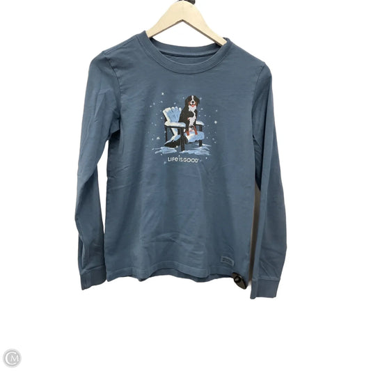 Top Long Sleeve By Life Is Good In Blue, Size: S
