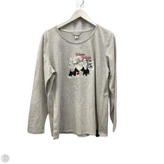 Top Long Sleeve By Christopher And Banks In Grey, Size: Xl
