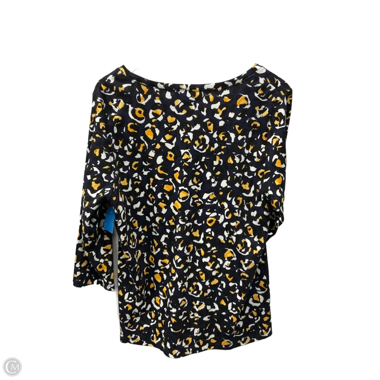 Top 3/4 Sleeve Basic By Karen Scott In Black & Blue, Size: Xl