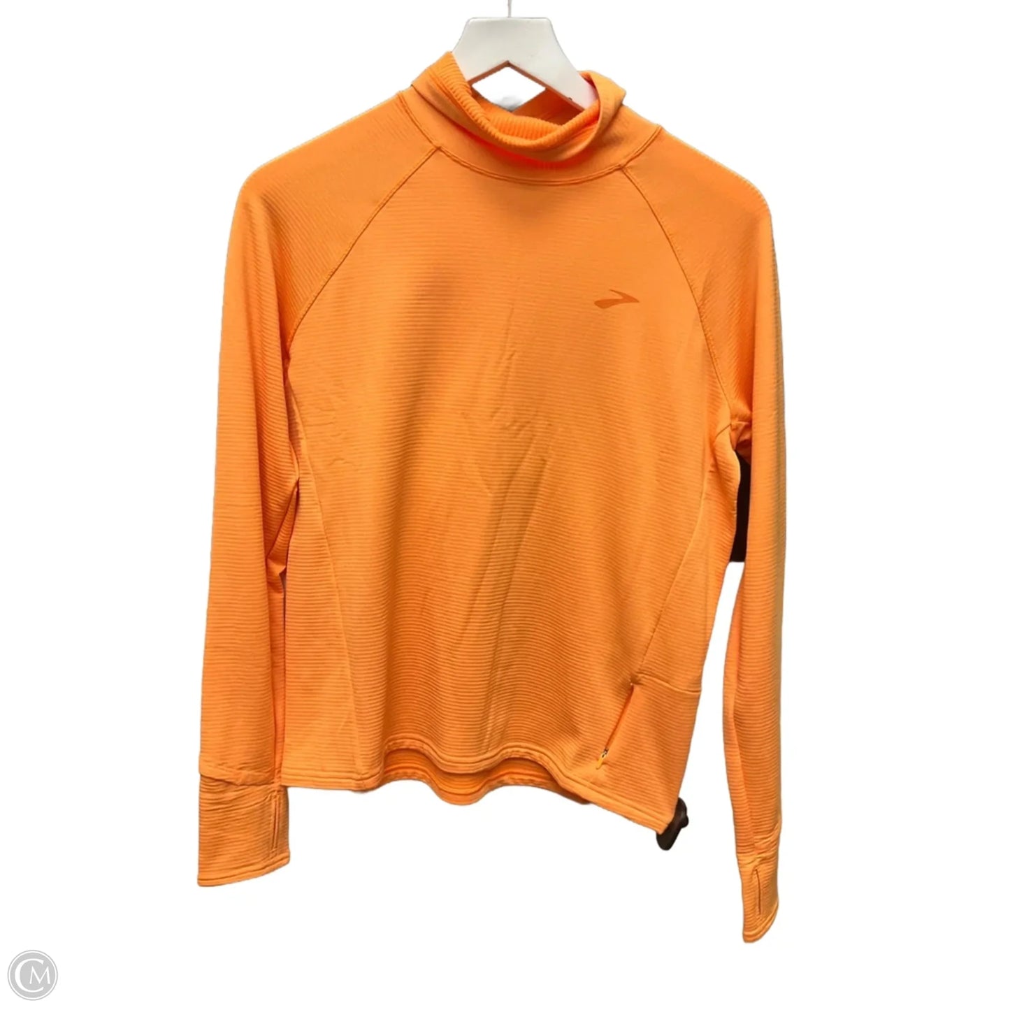 Athletic Top Long Sleeve Collar By Brooks In Orange, Size: M