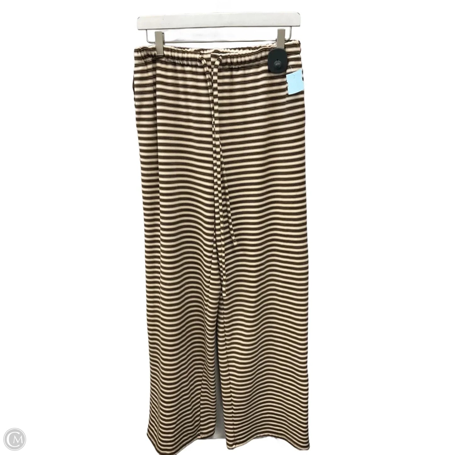 Lounge Set Pants By Bailey Rose In Cream & Tan, Size: M