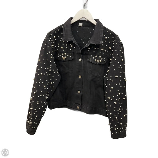 Jacket Denim By Clothes Mentor In Black, Size: Xl