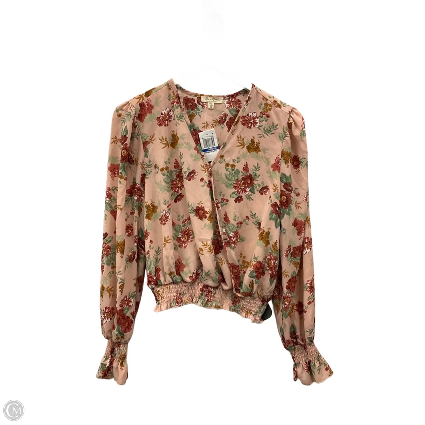 Top Long Sleeve By Ultra Flirt In Pink, Size: M