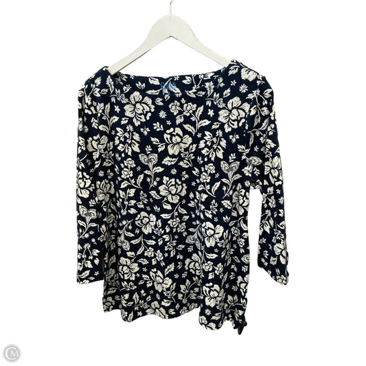 Top 3/4 Sleeve Basic By Croft And Barrow In Navy, Size: Xl