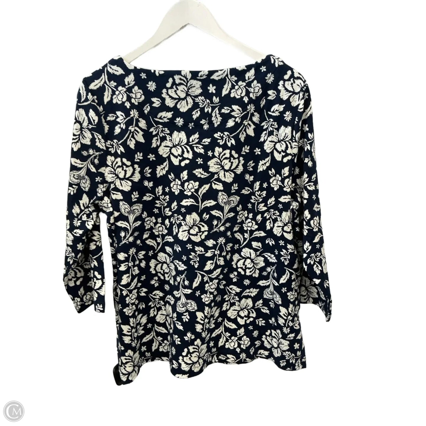 Top 3/4 Sleeve Basic By Croft And Barrow In Navy, Size: Xl