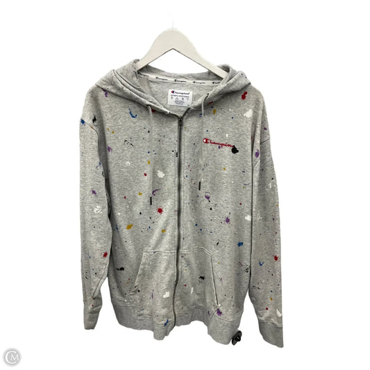 Sweatshirt Hoodie By Champion In Grey, Size: 2x