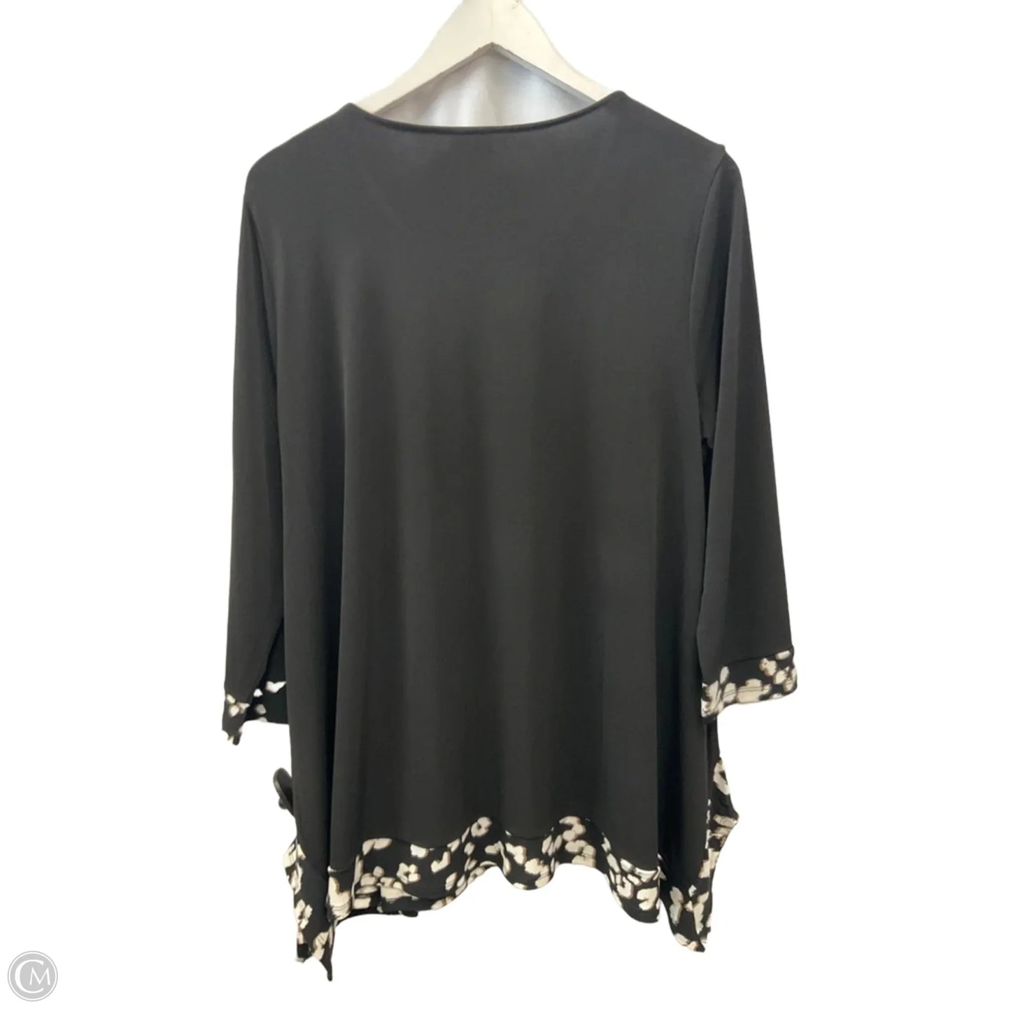 Top 3/4 Sleeve By Chicos In Black, Size: L
