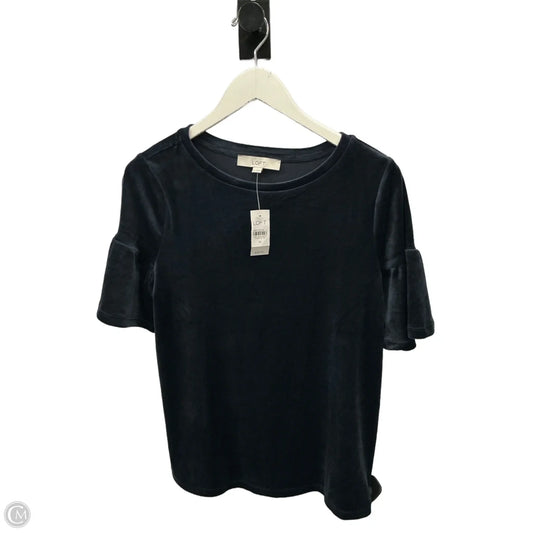 Top Short Sleeve By Loft In Navy, Size: M