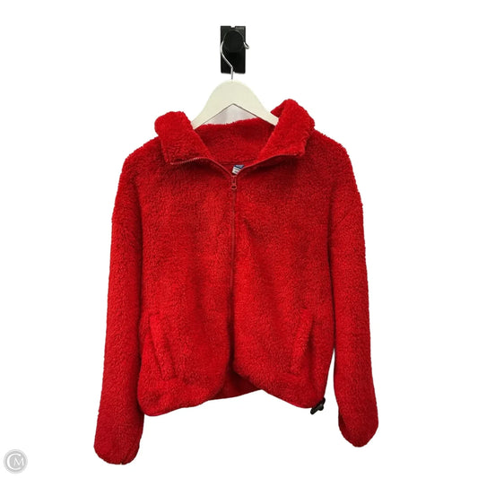 Jacket Faux Fur & Sherpa By Old Navy In Red, Size: L