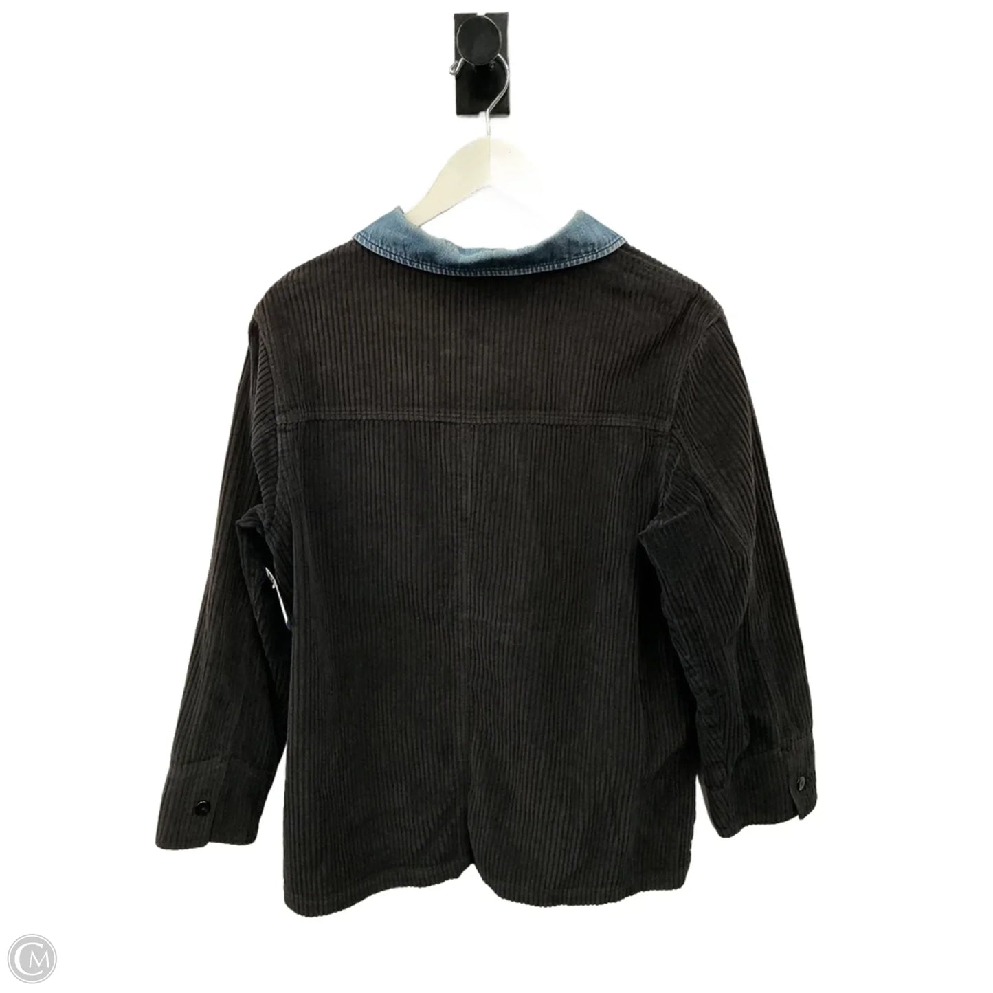 Jacket Shirt By Denim And Co Qvc In Black, Size: M