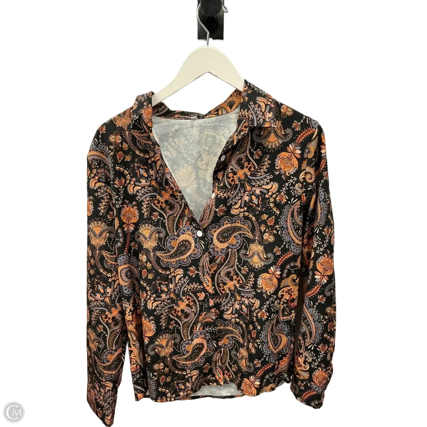 Top Long Sleeve By Clothes Mentor In Paisley Print, Size: M