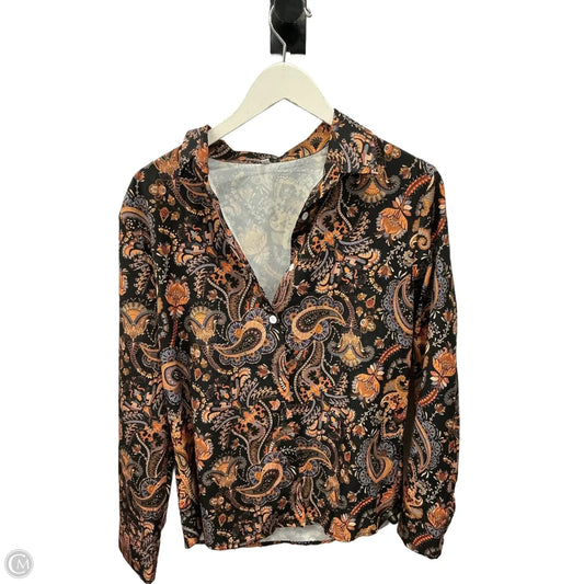 Top Long Sleeve By Clothes Mentor In Paisley Print, Size: M
