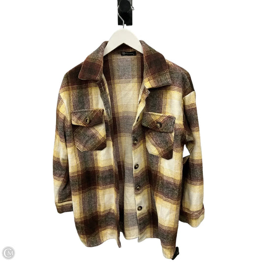 Jacket Shirt By Prettygarden In Maroon, Size: S