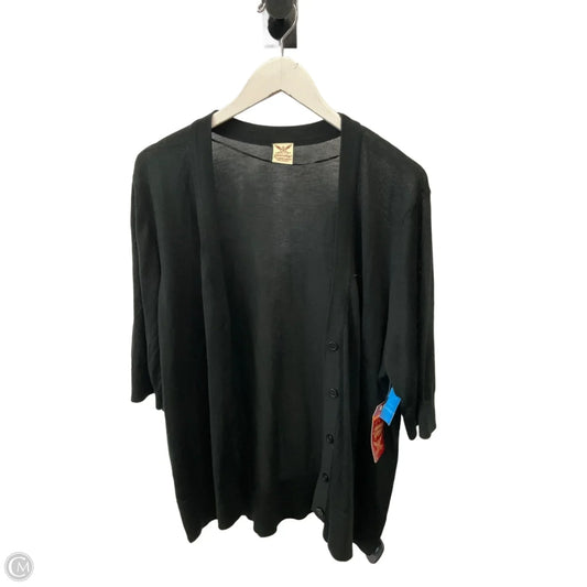 Sweater Cardigan By Faded Glory In Black, Size: 2x