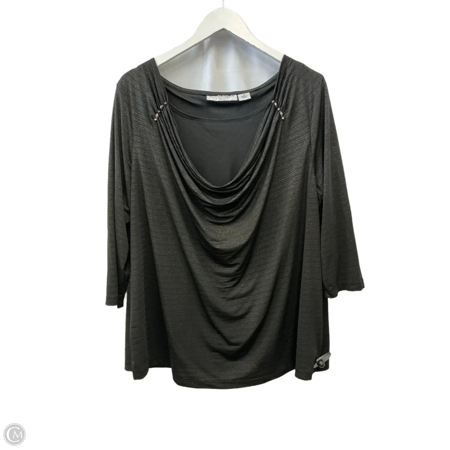 Top 3/4 Sleeve By Sag Harbor In Black, Size: 1x