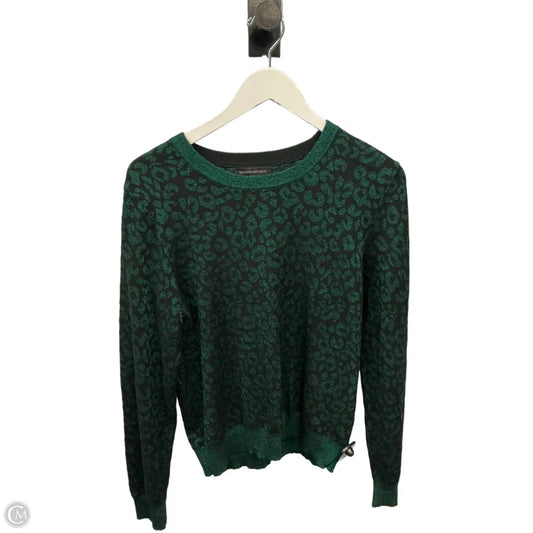 Top Long Sleeve By Banana Republic In Black & Green, Size: L