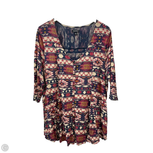 Top 3/4 Sleeve By Lucky Brand In Multi-colored, Size: 2x