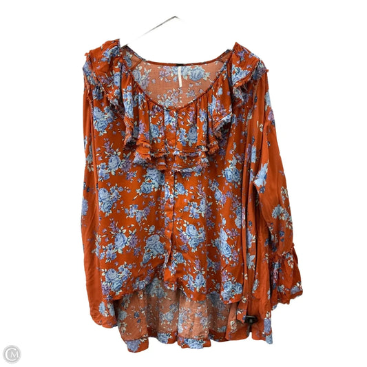 Top Long Sleeve By Free People In Orange, Size: Xs