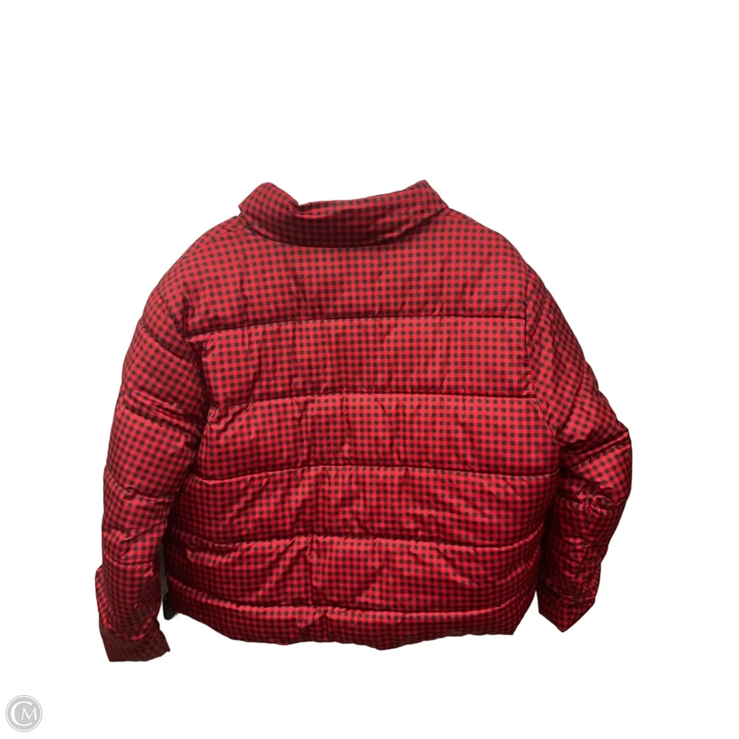 Jacket Puffer & Quilted By Time And Tru In Black & Red, Size: 1x