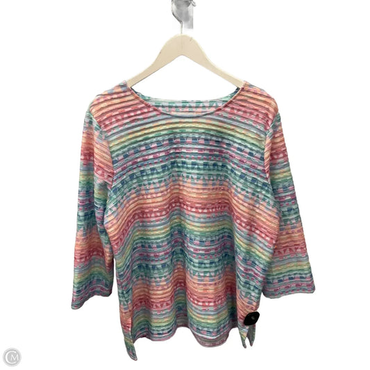 Top 3/4 Sleeve Basic By Alfred Dunner In Multi-colored, Size: 1x