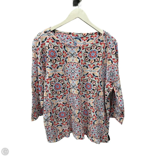 Top 3/4 Sleeve Basic By Croft And Barrow In Multi-colored, Size: Xxl