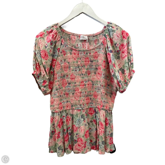 Top Short Sleeve By Emily Wonder In Floral Print, Size: M