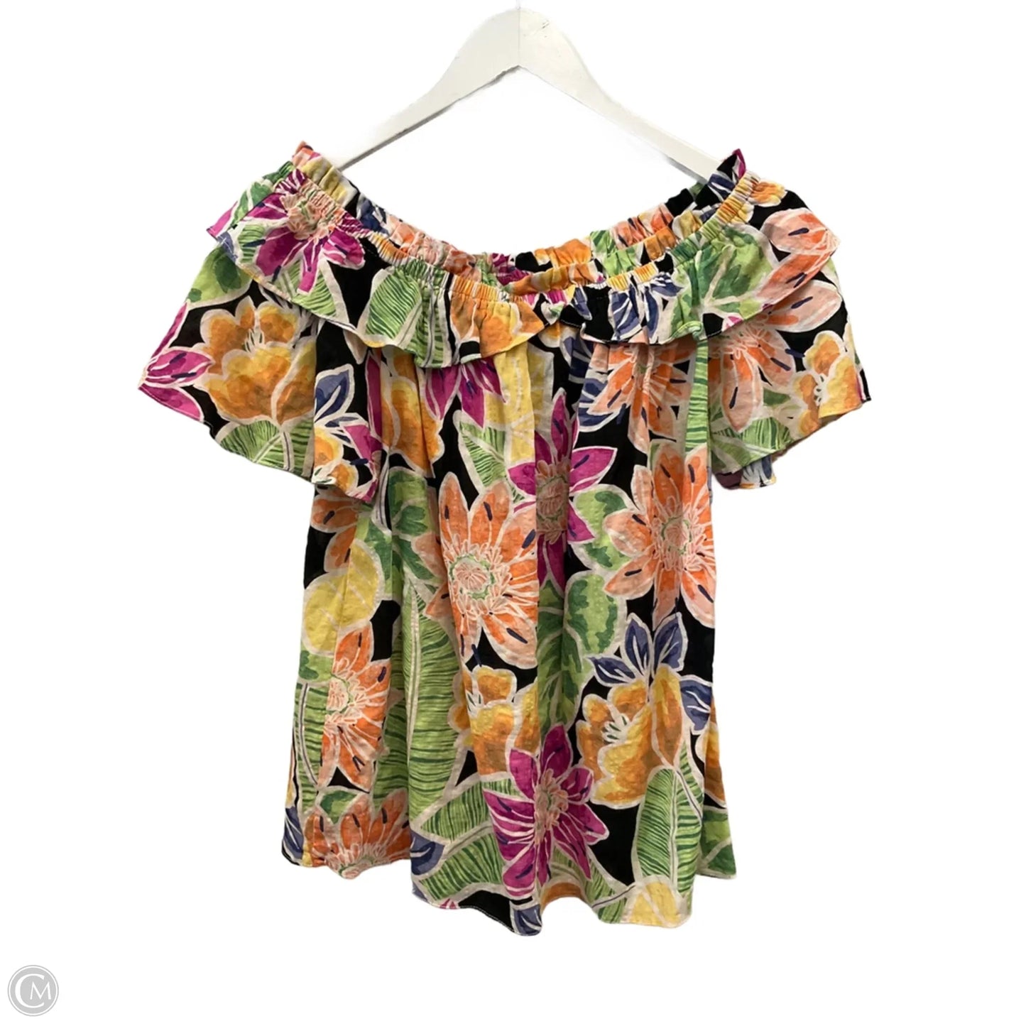 Top Short Sleeve By Oddi In Floral Print, Size: S