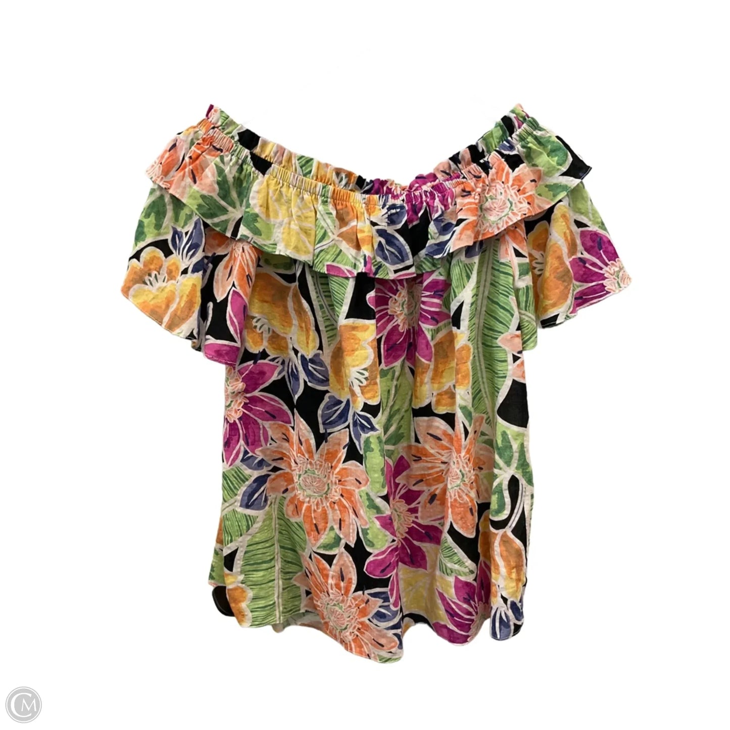Top Short Sleeve By Oddi In Floral Print, Size: S