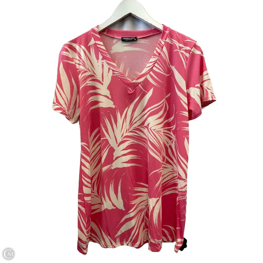 Top Short Sleeve By Heimish Usa In Pink & White, Size: M